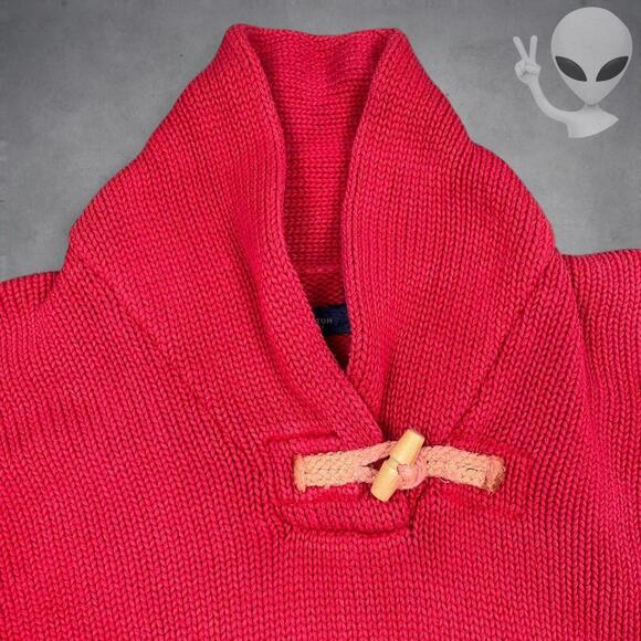 Polo Ralph Lauren Men's Medium Red Shawl Collar Sweater 80s - Picture 4 of 8